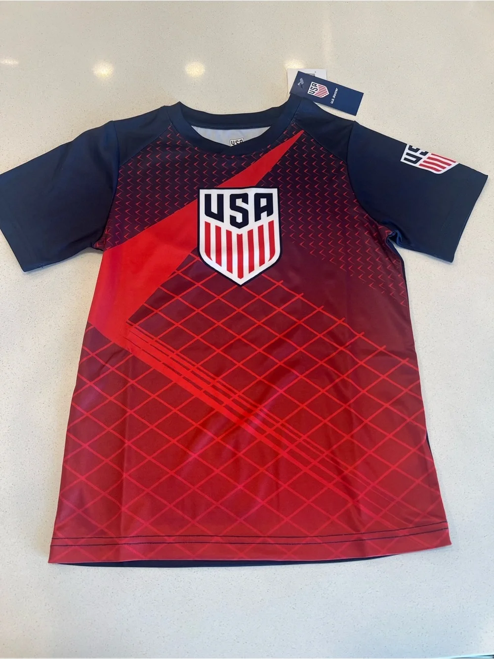 USA Kids Red & Navy Graphic Performance Jersey